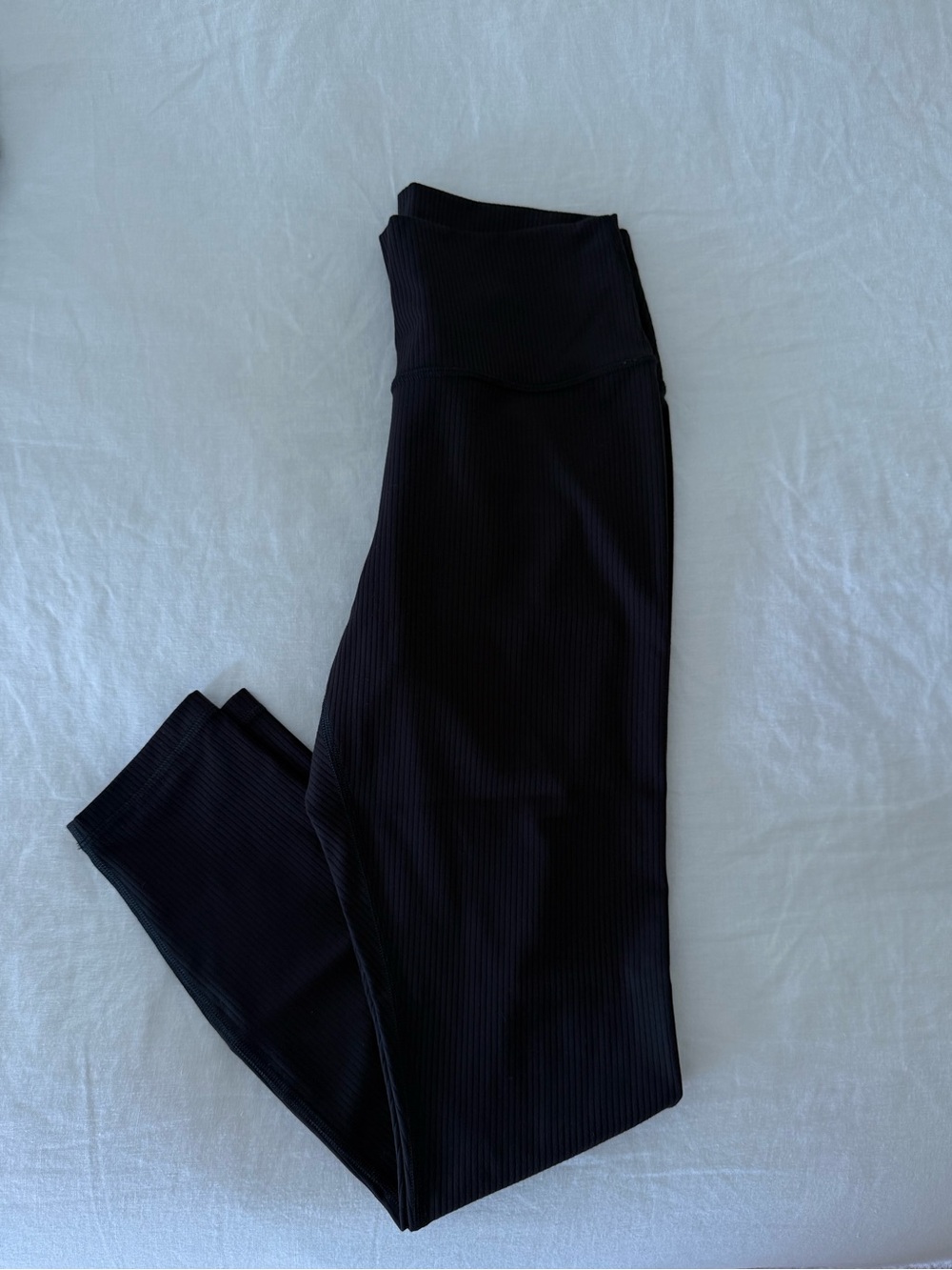 Athleta Black Ribbed High-Waist Leggings